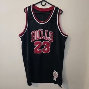 Black and red Hardwood Classics Mitchell & Ness Jordan 23 basketball jersey
